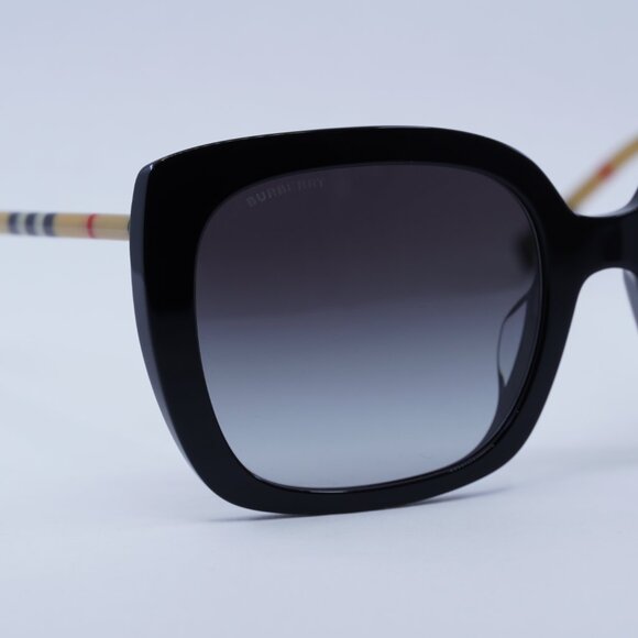Burberry BE4323F 38538G Sunglasses Black/Brown Square Frame, Grey Lenses